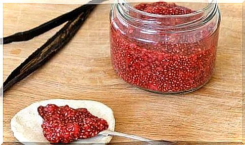 Jam and chia seeds