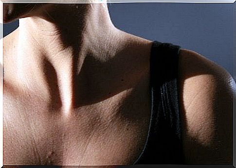 Person's neck and shoulder