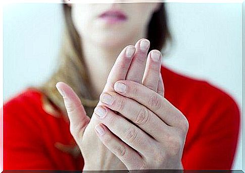 Woman doing hand exercise