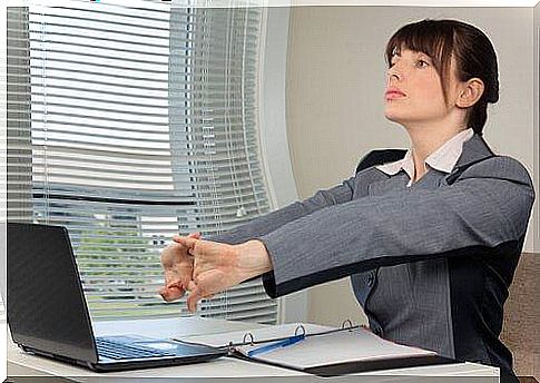 Woman stretching her arms