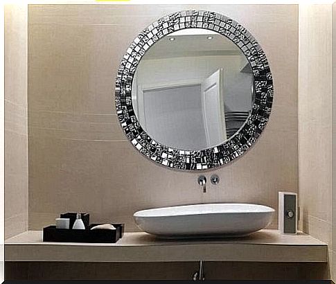 Mirror in bathroom