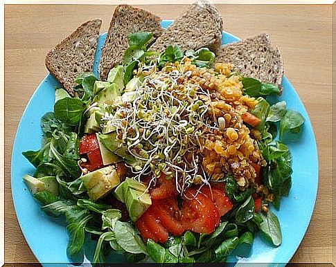 whole grains and salad