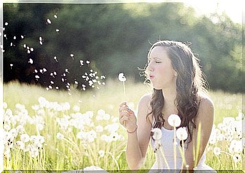 Woman on a meadow