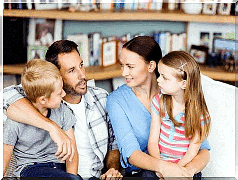 Family talking together