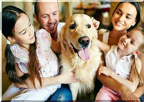 Family with dog