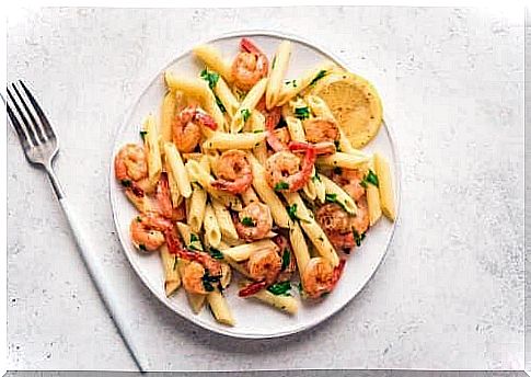 Recipe for pasta with lemon and shrimp