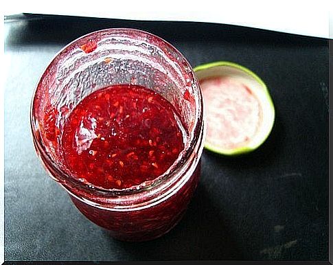 homemade jam on glass