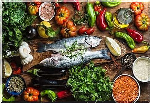 Food from a Mediterranean diet